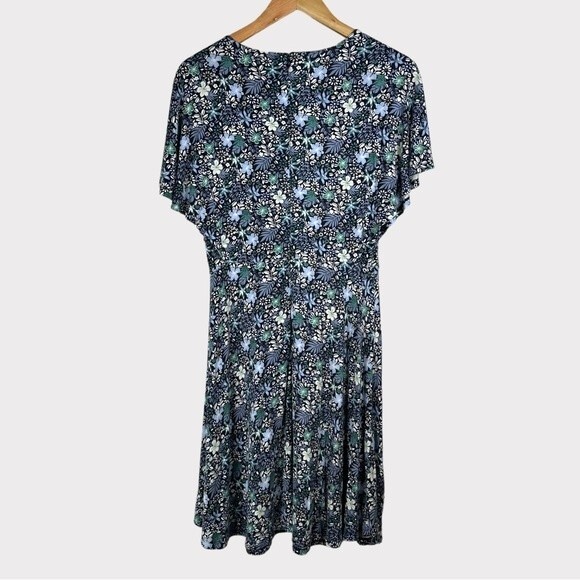 Loft Floral Flutter Sleeve Dress Knee Length Dress - Size 6 - Picture 6 of 11